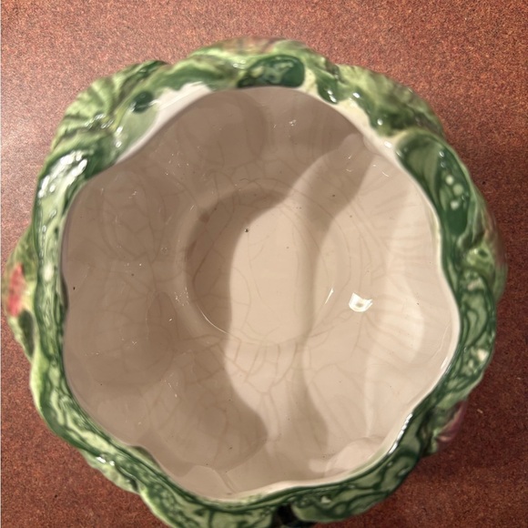 Vintage Ceramic Artichoke Lidded Container Jar Decor Kitchen Storage - Picture 5 of 6